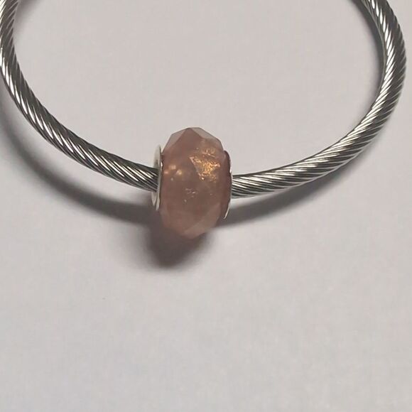 Amber Glittery Charm for Pandora Style Bracelet - Picture 3 of 4